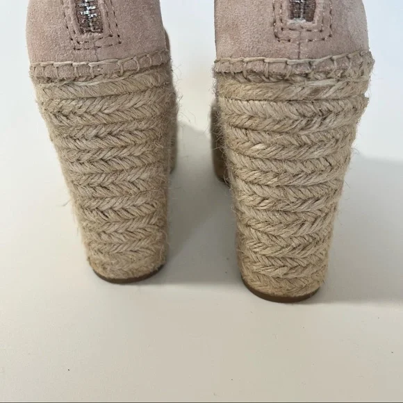 NEW Dolce Vita Suede Espadrille Wedges Taupe Grey 8.5 - Picture 6 of 16